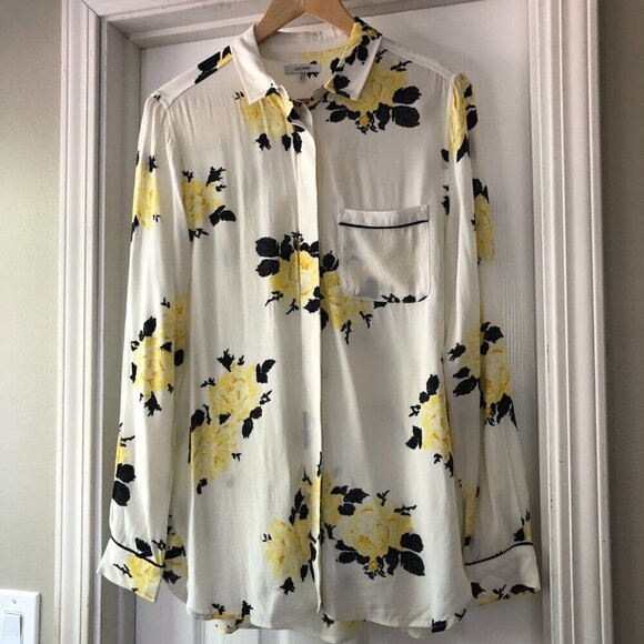 GANNI Floral Print Long Sleeve Blouse size 36 - Picture 2 of 8
